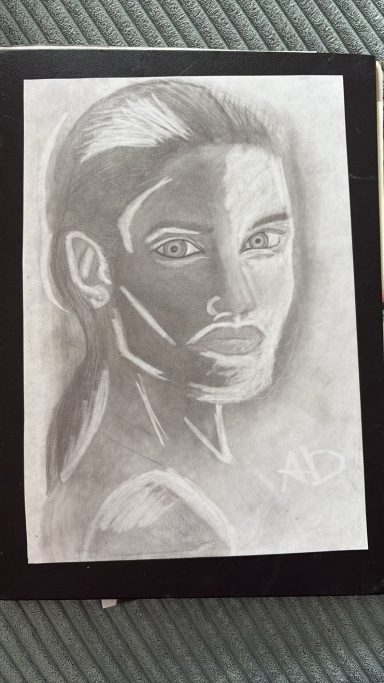 Portrait, Frau, schwarz/weiß